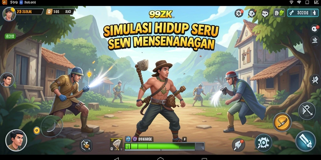 Tampilan gameplay seru di 99ZK dengan interaksi sosial yang menarik.