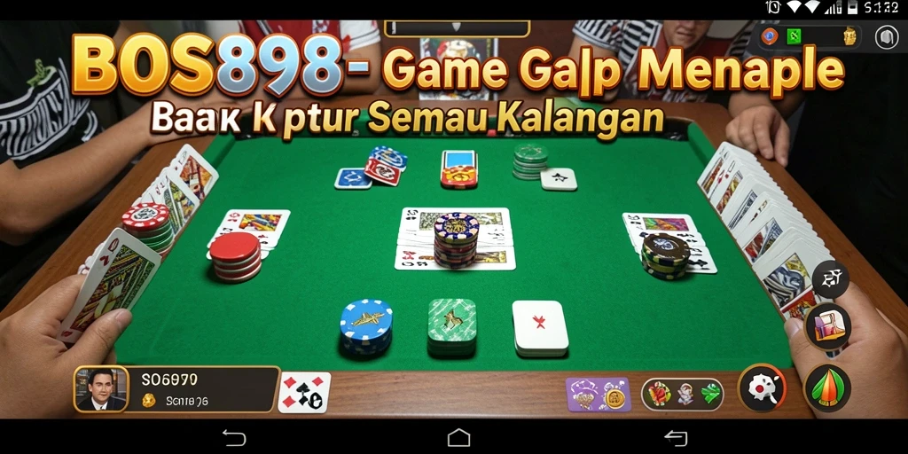 Tampilan gameplay Gaple yang seru dan interaktif di BOS898.
