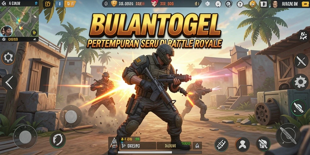 Tampilan gameplay seru di BULANTOGEL dengan aksi Battle Royale.