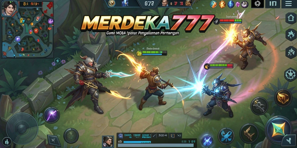 Tangkapan layar gameplay <strong>MERDEKA777</strong> yang menampilkan pertarungan tim yang seru.