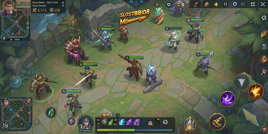 Gameplay seru SLOST8808 dalam aksi pertarungan MOBA.