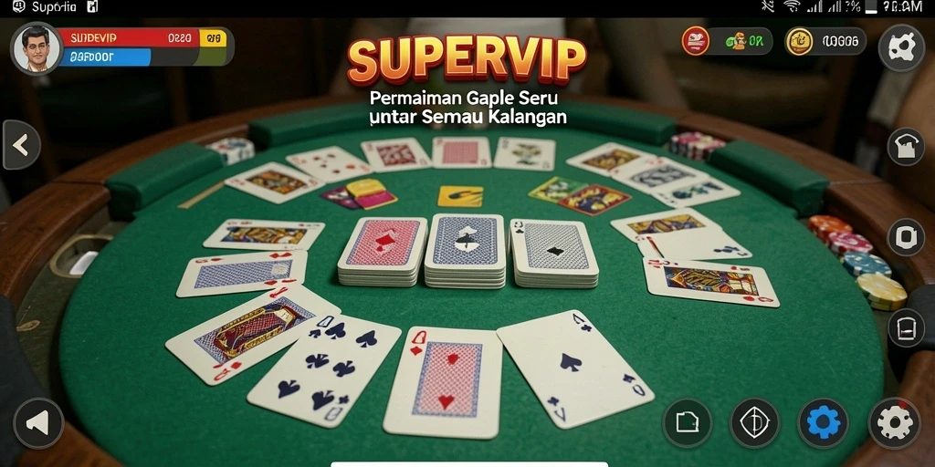 Tampilan gameplay seru dari SUPERVIP dalam permainan Gaple.