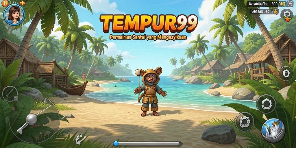 Tampilan gameplay TEMPUR99 yang seru dan penuh warna.