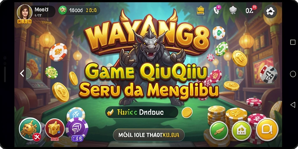 Tampilan gameplay seru dari WAYANG88 dalam pertandingan QiuQiu.