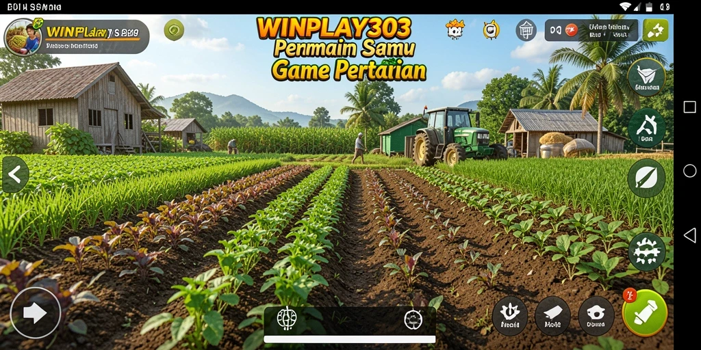 Tangkapan layar utama WINPLAY303 menampilkan aktivitas bertani yang asyik.